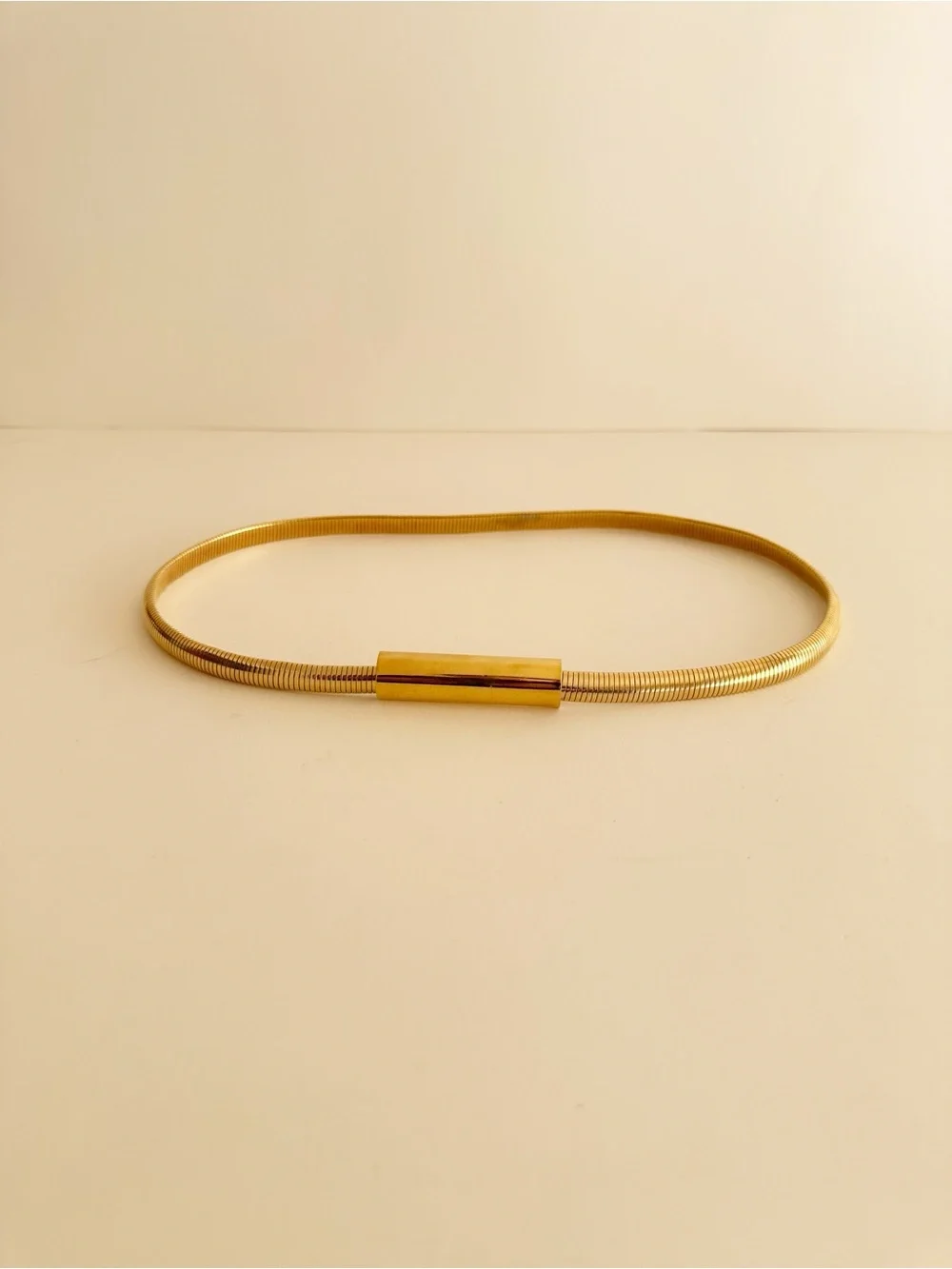 Vintage gold metal Rectangle Clasp stretch belt